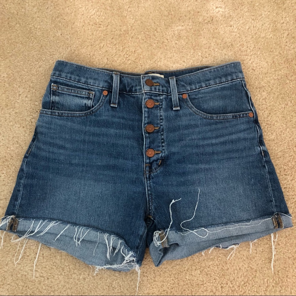 Madewell High Rise Button-Up Denim Shorts 4”